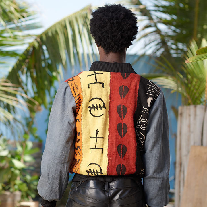 Bode Mud Cloth Bomber Jacket