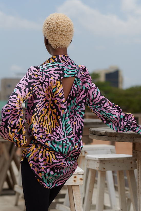Oni Backless drape Blouse