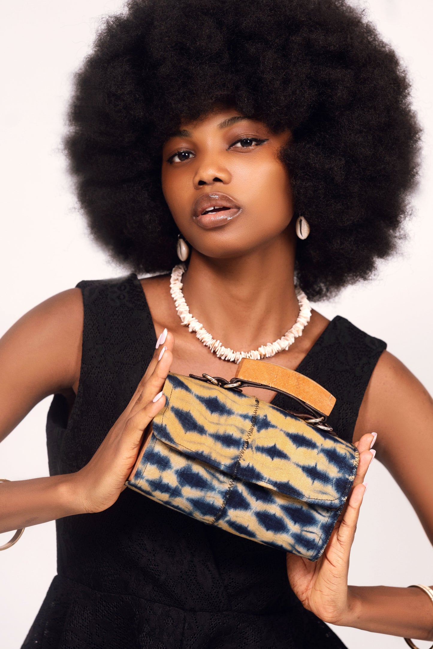 Nia Tie Dye Clutch Weave Bag