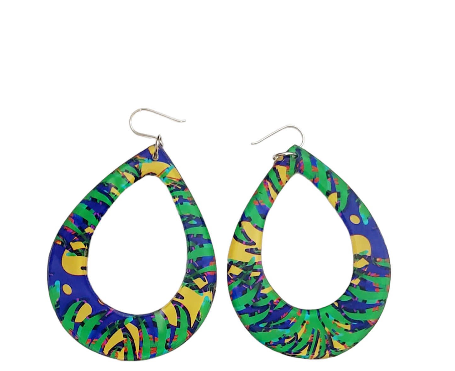 Classidel Sunshine and Palm Leaves Print Earrings