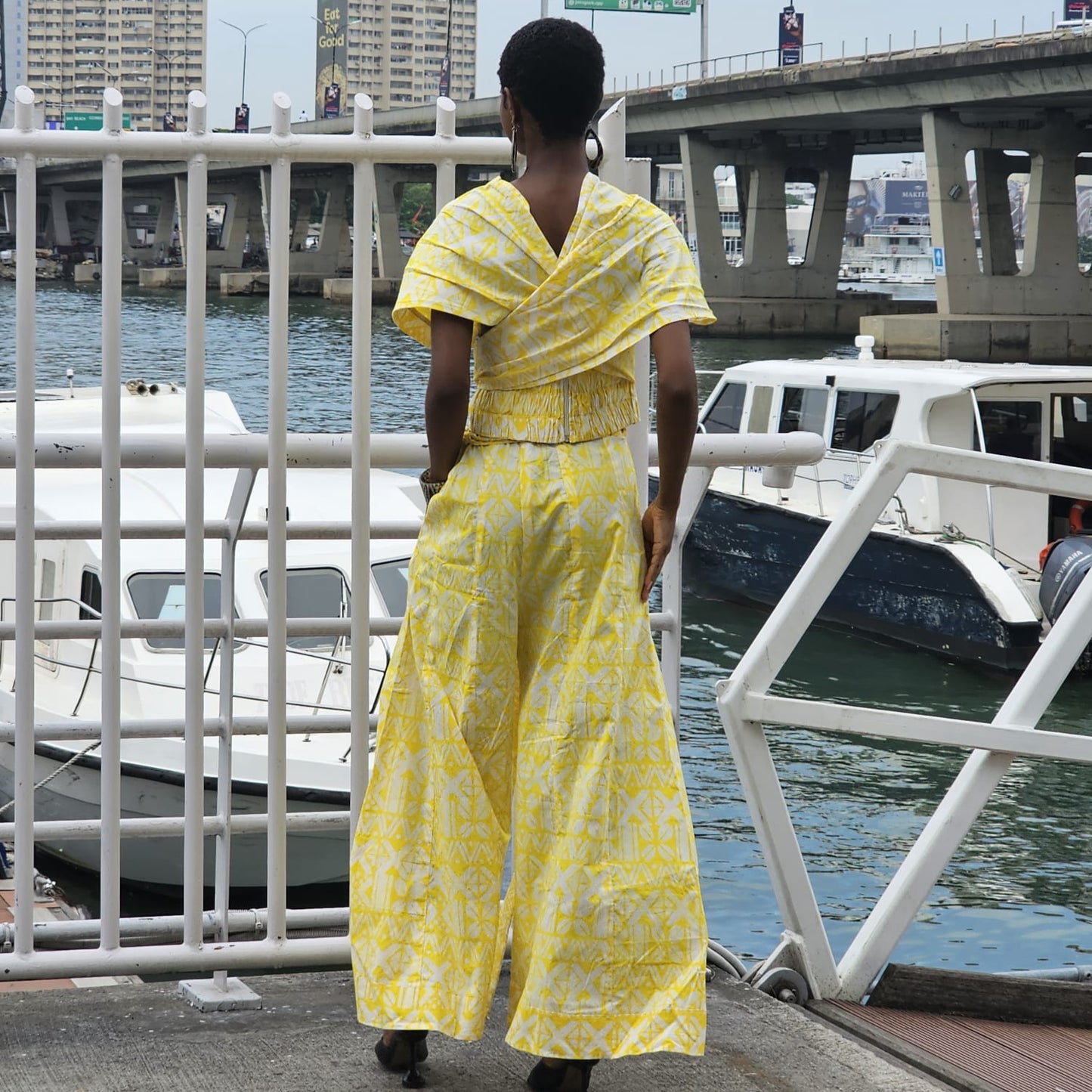 Catherine Batik Panel Flared Trousers