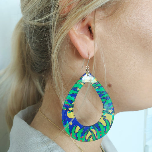 Classidel Sunshine and Palm Leaves Print Earrings