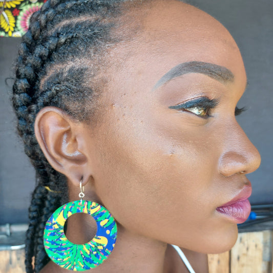 Classidel Sunshine and Palm Leaves Print Earrings