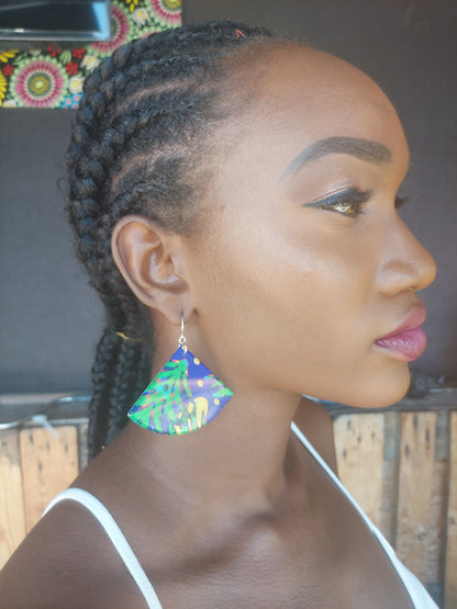 Classidel Sunshine and Palm Leaves Print Earrings