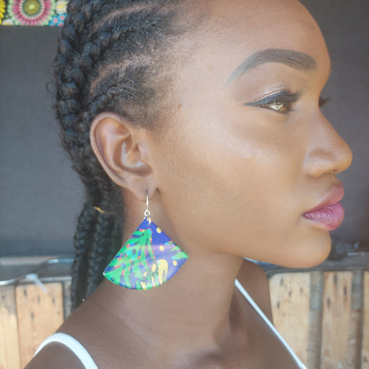 Classidel Sunshine and Palm Leaves Print Earrings