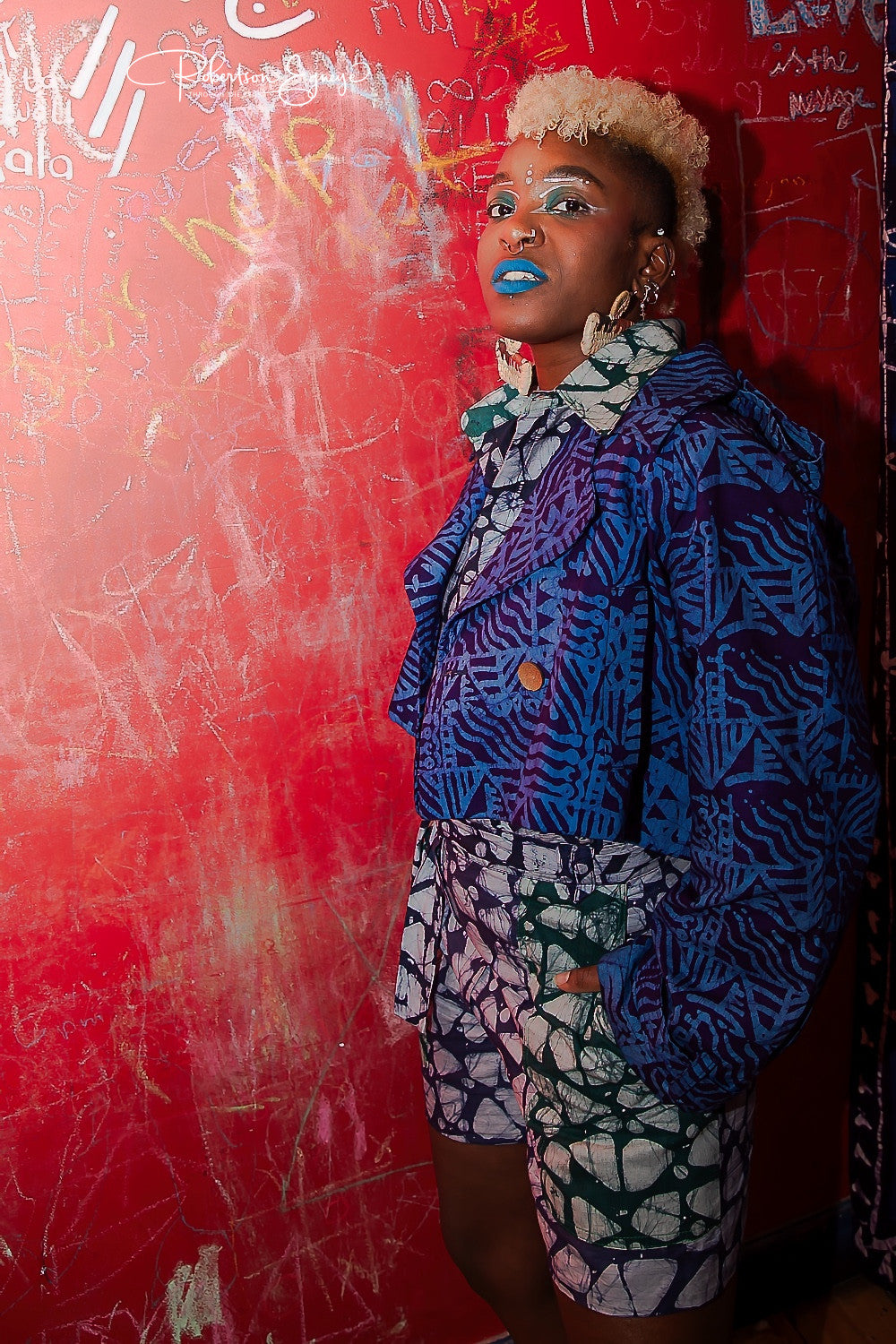 Moremi Cropped Batik Mac Jacket