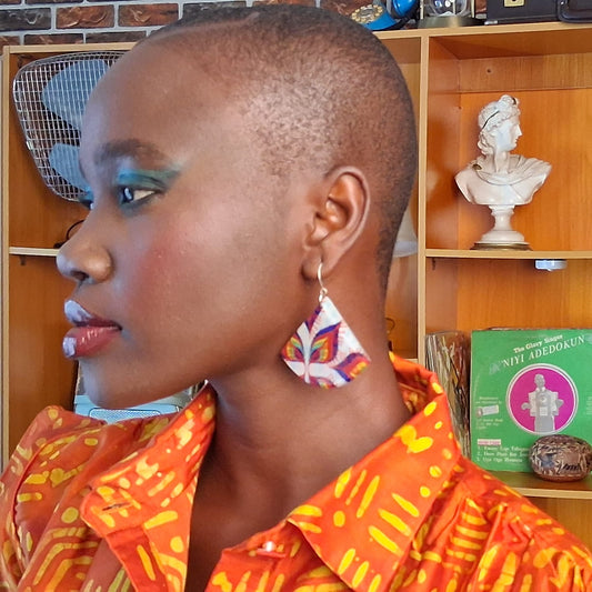 Maudline Abstract Feather Print Earrings