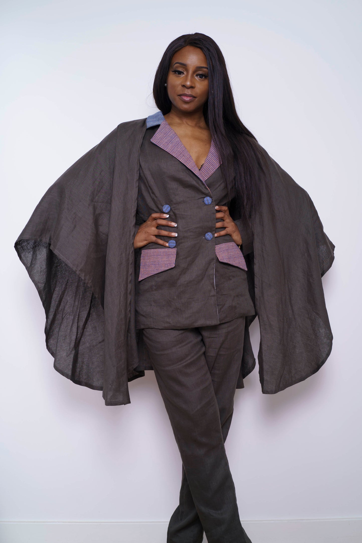 NOHUOMA CAPE BLAZER TROUSER SET