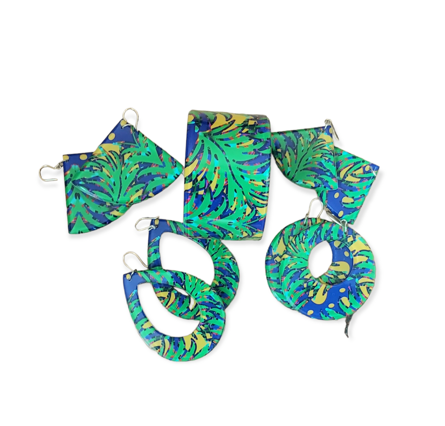 Classidel Sunshine and Palm Leaves Print Earrings