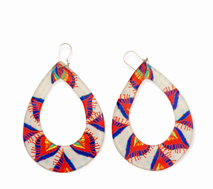 Maudline Abstract Feather Print Earrings