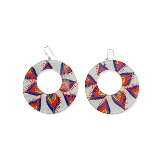 Maudline Abstract Feather Print Earrings