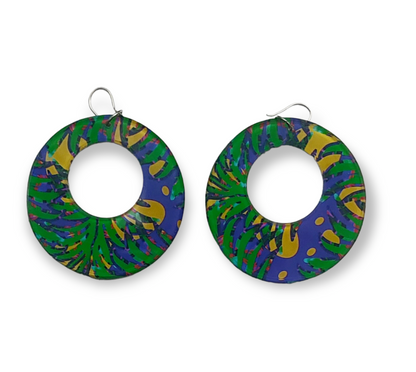 Classidel Sunshine and Palm Leaves Print Earrings