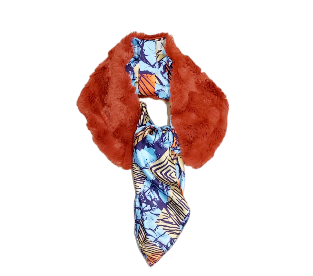 Neck Fur Batik Orange  Scarf