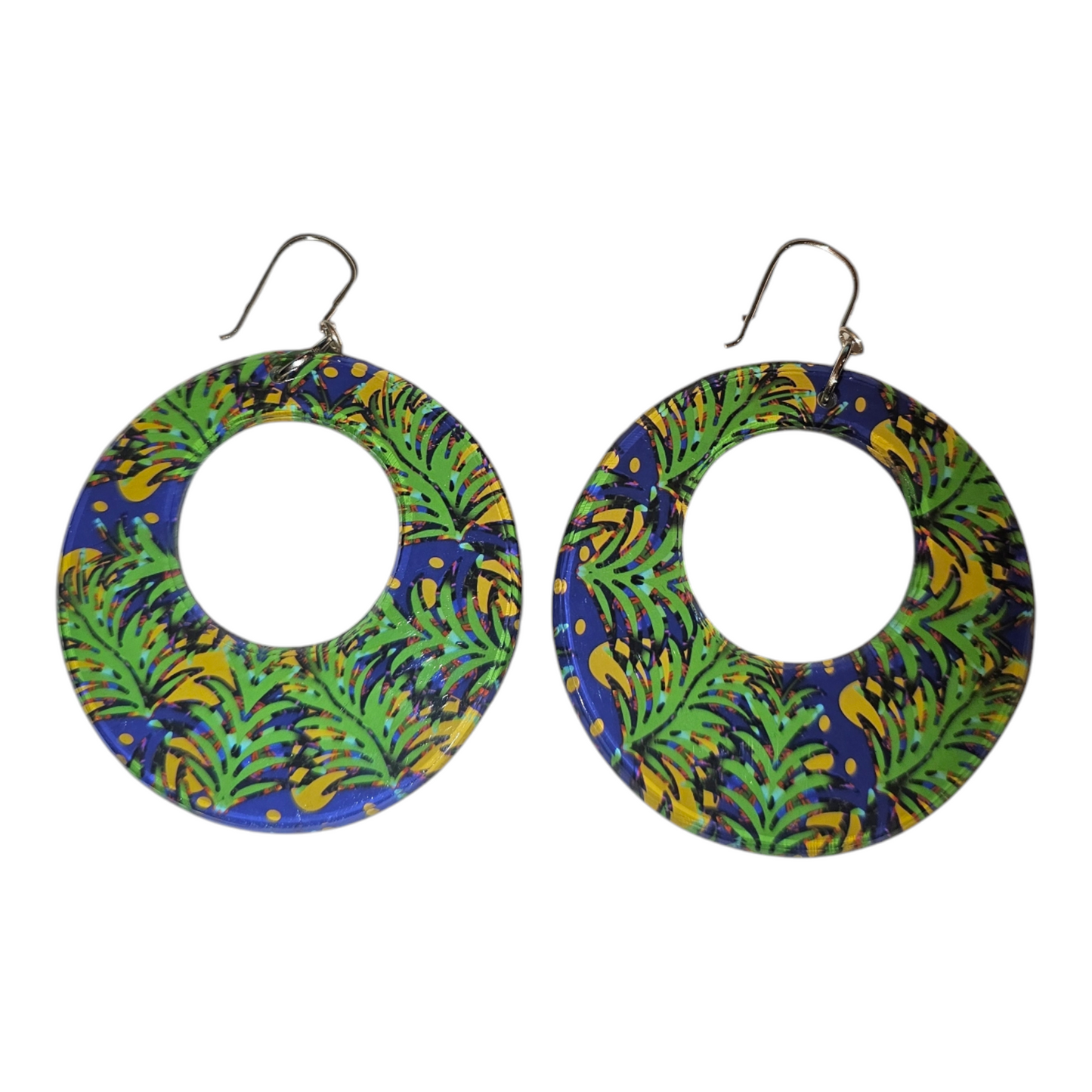 Classidel Sunshine and Palm Leaves Print Earrings