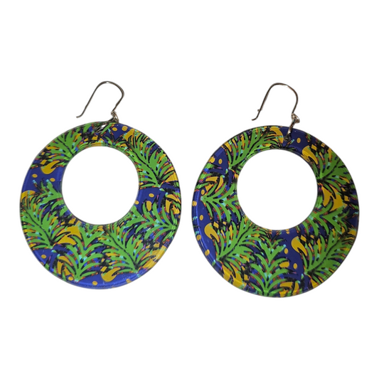 Classidel Sunshine and Palm Leaves Print Earrings