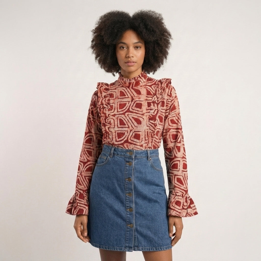 Jamelia High Ruffle Blouse