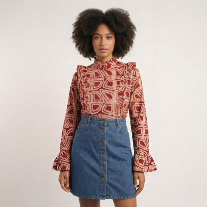 Jamelia High Ruffle Blouse
