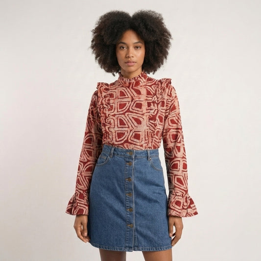 Jamelia High Ruffle Blouse
