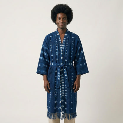 Indigo longline Kimono