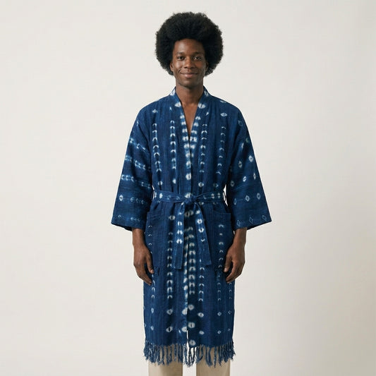 Indigo longline Kimono